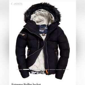 Rare Superdry Extreme Fleeced Lined Puffer Jacket XS $235